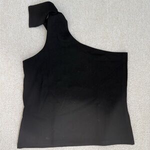 Anthropologie Elegant One Shoulder Black Top